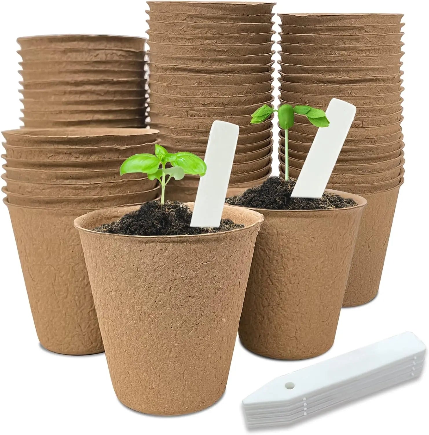 Round Biodegradable Peat Pots — 20 Pack