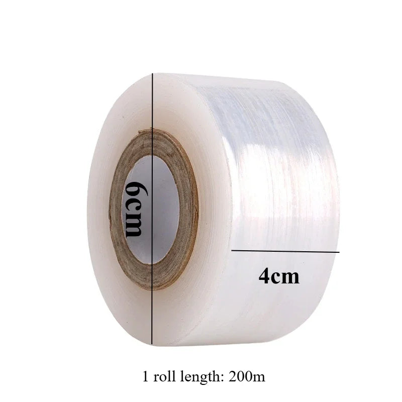 مخطط أبعاد اللفة — عرض 4 سم، قطر 6 سم، طول 200 متر | Roll dimension diagram — 4 cm wide, 6 cm diameter, 200 m long