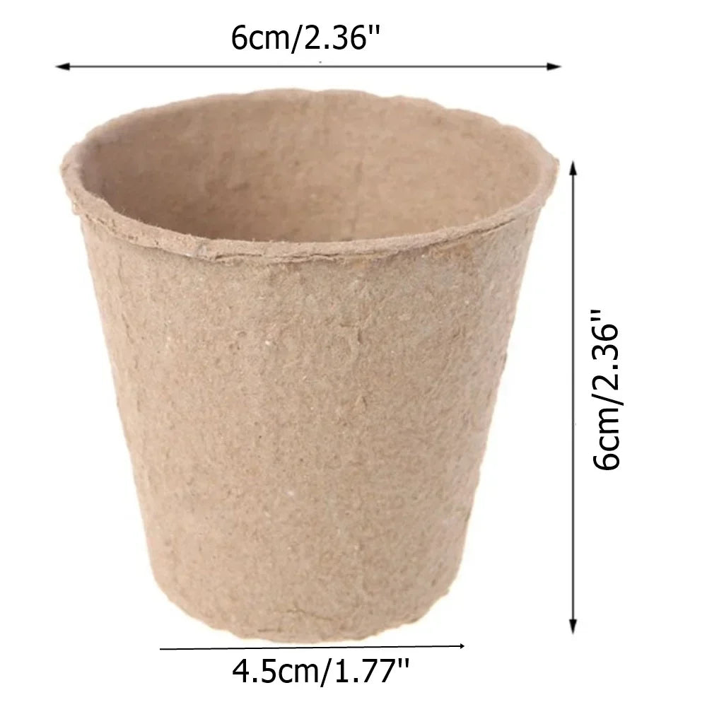 Biodegradable Peat Seedling Pots — 50 Pack