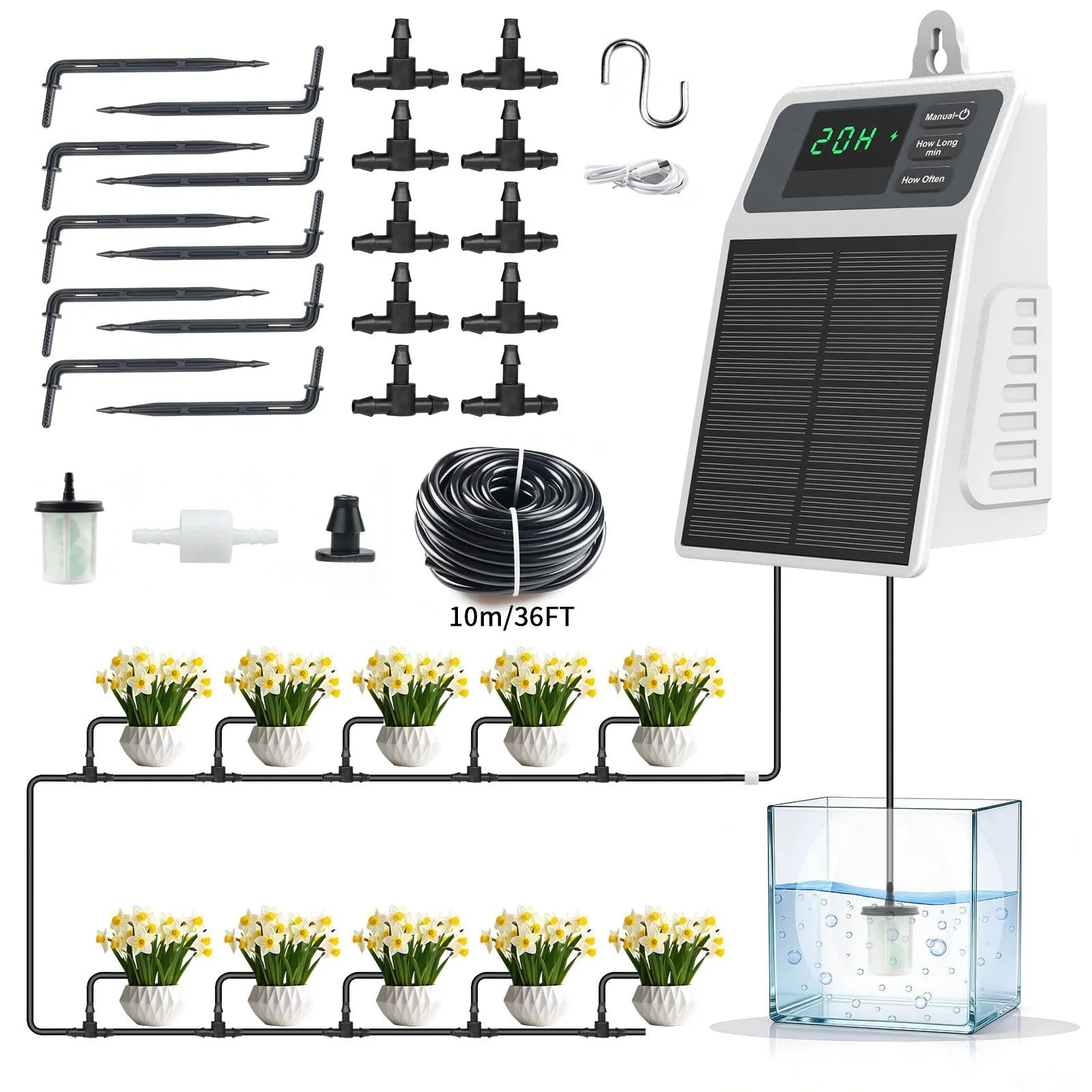 Solar-Powered Automatic Drip Irrigation System