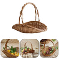 Woven Bamboo Harvest Basket with Handle