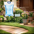 كيس الريّ سعة 5.2 لتر معلّقاً فوق أصص النباتات | The 5.2 L watering bag hung above potted plants