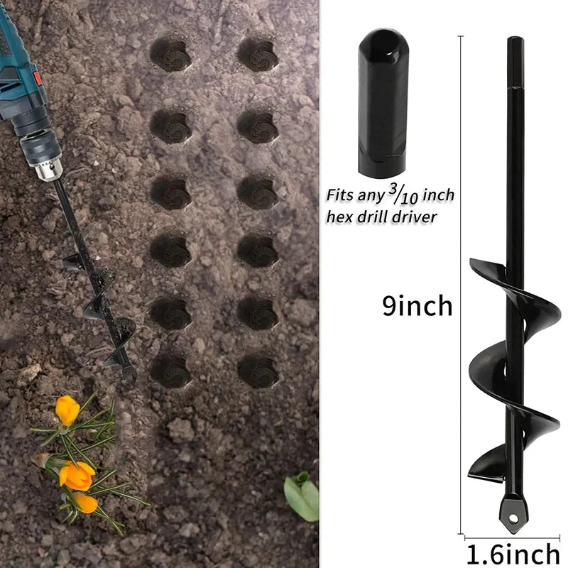 أبعاد المثقاب الحلزوني 22 سم طول و 4 سم قطر مع ساق سداسية | Auger dimensions: 22 cm long, 4 cm diameter, with a hex shank
