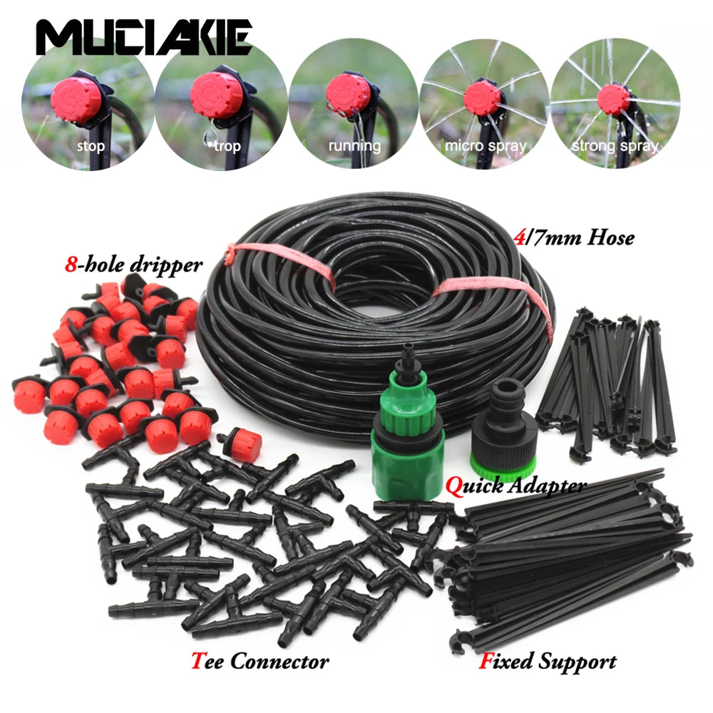 MUCIAKIE Micro Drip Irrigation Kit with Filter and Regulator