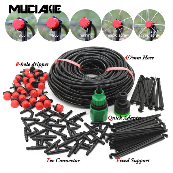 MUCIAKIE Micro Drip Irrigation Kit with Filter and Regulator
