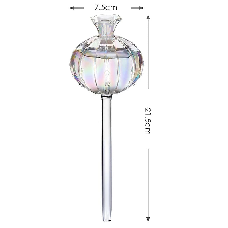 مخطط أبعاد كرة الريّ — قطر 7.5 سم وارتفاع كلي 21.5 سم | Watering bulb dimension diagram — 7.5 cm diameter, 21.5 cm overall height