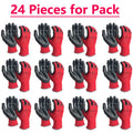 Breathable Coated Garden Work Gloves — 12 Pairs