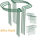 Half-Round Metal Plant Support Rings — 6 Pack