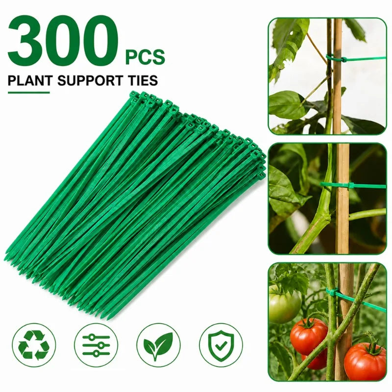 Adjustable Reusable Plant Support Ties — 50 Pack